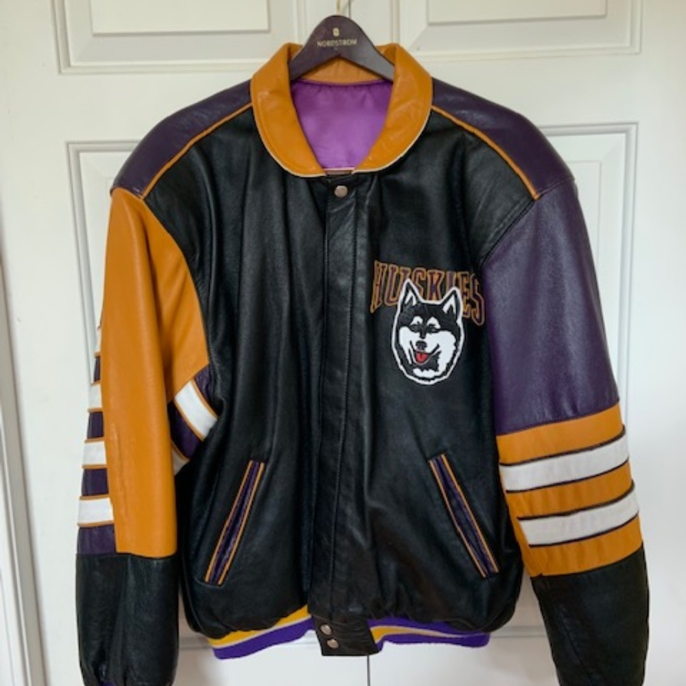 JEFF HAMILTON HUSKIES LEATHER JACKET Reversible